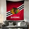 Chicago Blackhawks Wall Tapestry Aesthetic Wall Hanging Printed Fabric Blanket Decorative Tapestries for Bedroom Living Room Home Decor