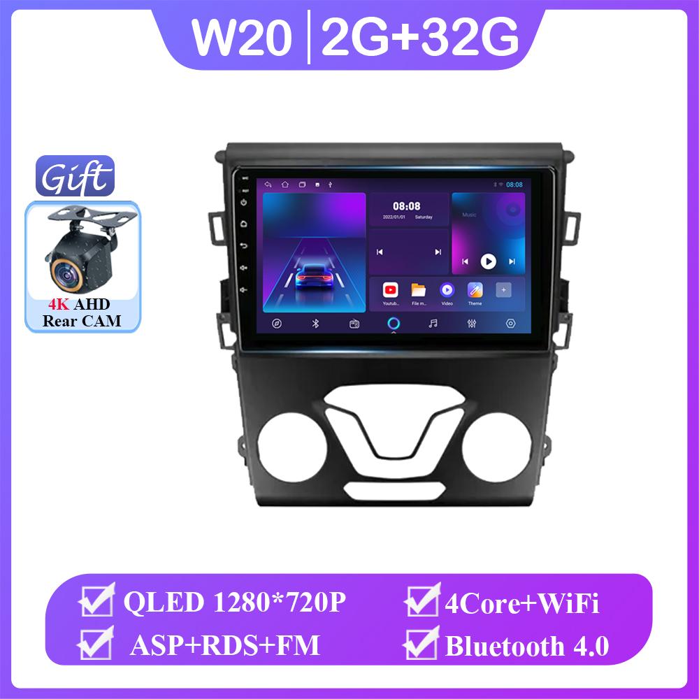 Android 14 Для Ford Mondeo 5 Fusion 2012-2019 Автомагнитола Стерео Головное устройство Carplay Мультимедийный Видеоплеер Навигация Без 2din DVD