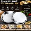 Rustproof Stainless Steel Pizza Pan Flat Round Baking Tray Durable Food Container  BBQ