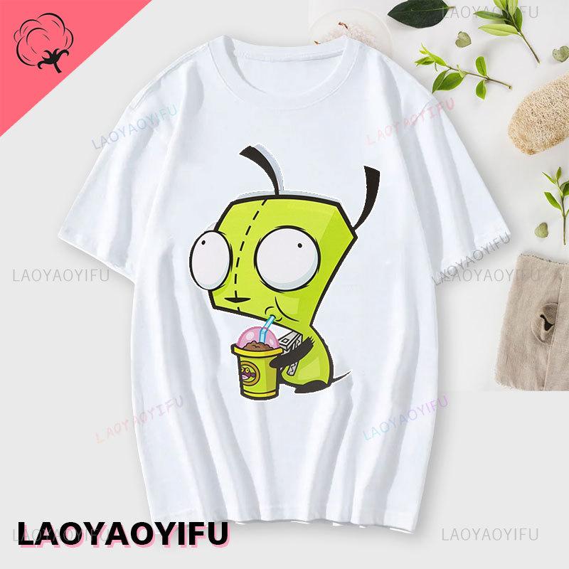 Аниме Invader Zim Invader Gir Graphic Tshirt Zim Image Cartoon T Shirt Unisex Unisex Cotton Tee Shirt Fashion Shirt Streetwear Tops Unisex