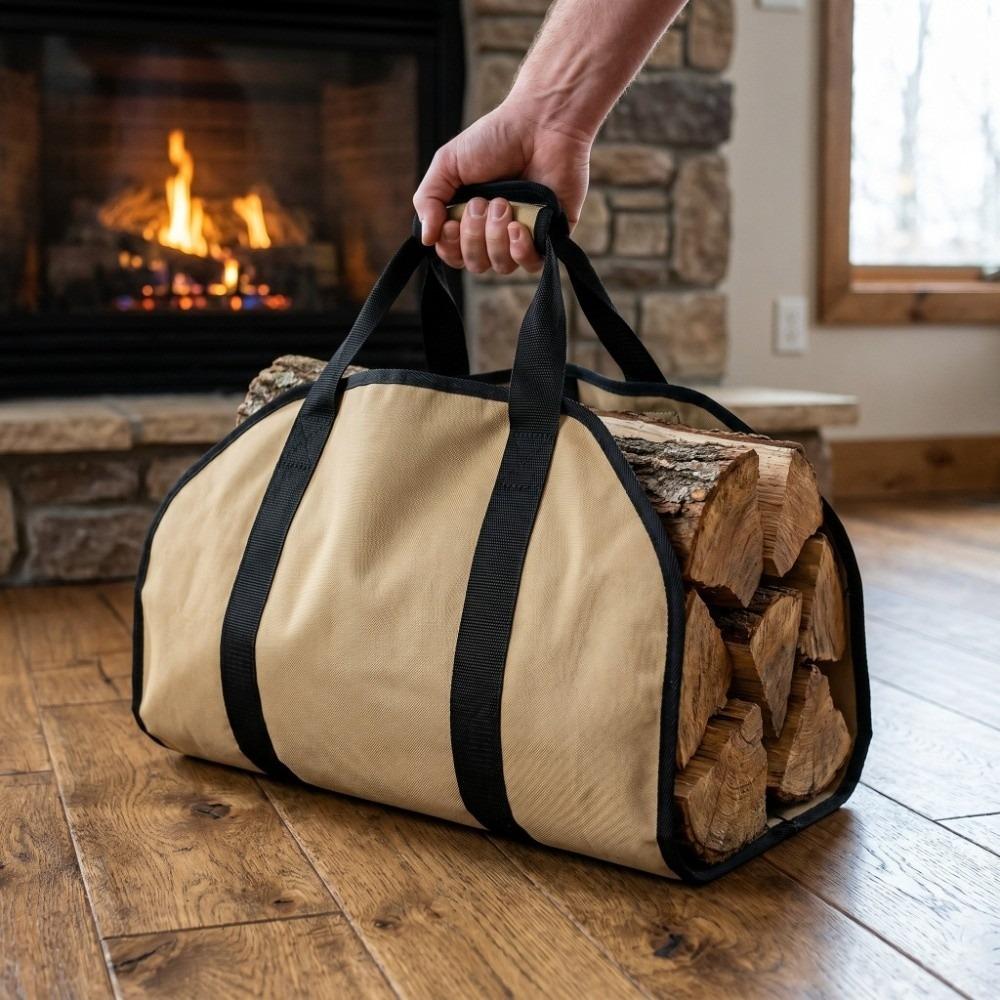 Large Capacity Firewood Carrying Bag Heavy Duty Firewood Log Carrier Bag Indoor Fireplace