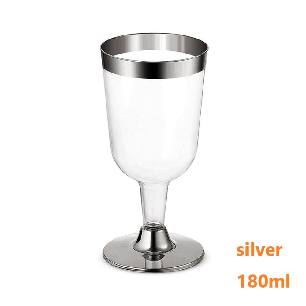 Одноразовые бокалы из розового золота и серебра, пластиковые прозрачные бокалы для шампанского, свадебные, на день рождения, на вечеринку, на фестиваль, принадлежности