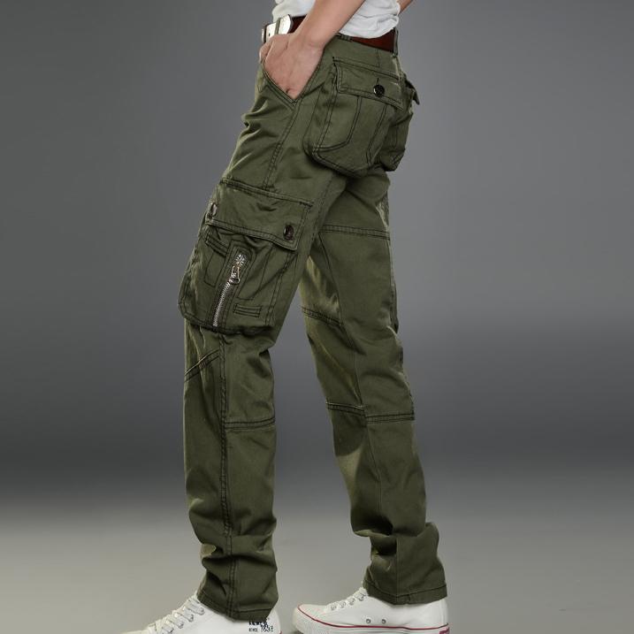 Высококачественные повседневные брюки для мужчин, свободные брюки-карго с несколькими карманами, модные черные брюки для работы