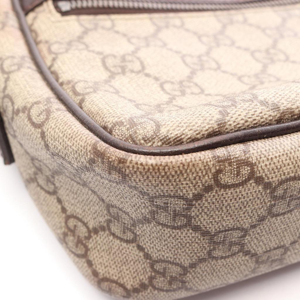 Used GUCCI GG plus Shoulder Bag 114291 PVC coated canvas leather Beige Brown Used Women