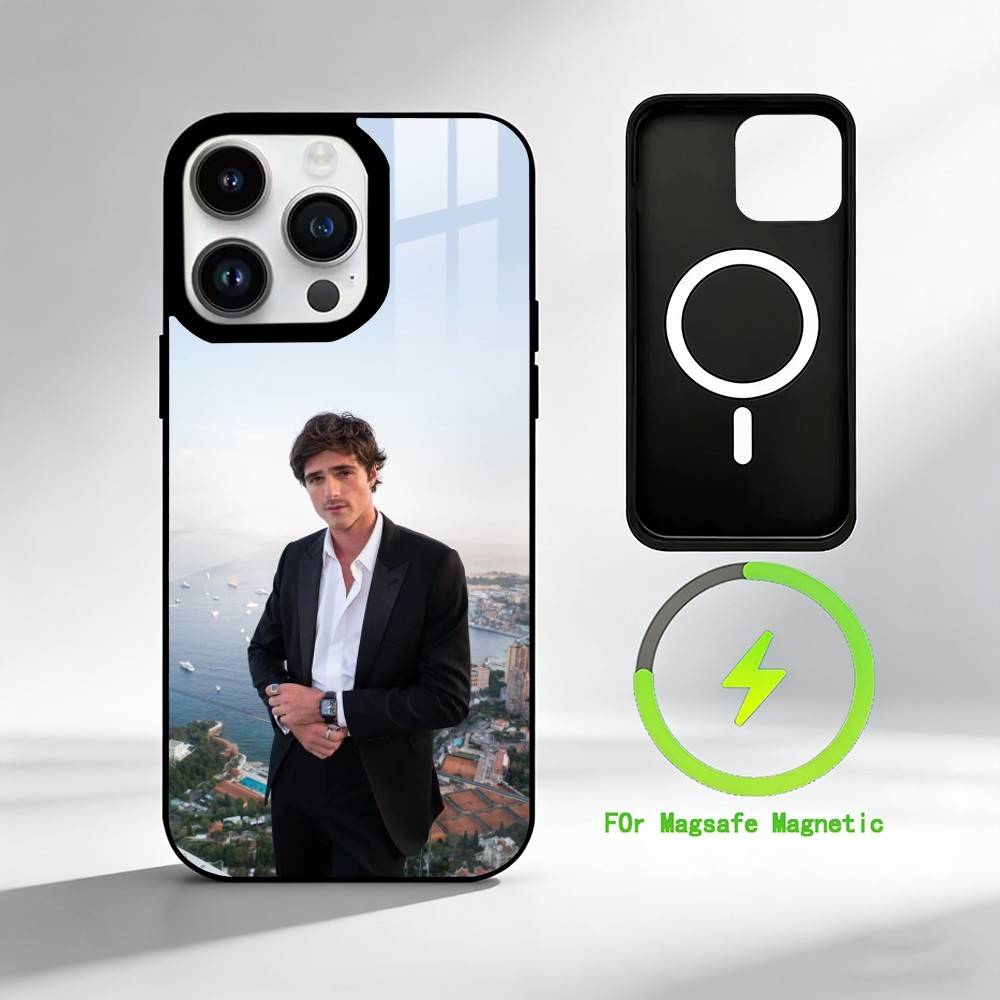 Чехол для телефона J-Jacob Elordi для iPhone 17 16 15 14 13 12 Pro Max Plus с зеркальной беспроводной магнитной крышкой