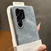Cowboy Jeans Fabric Armor Frameless Case For Samsung S25 S24 S23 S22 Ultra Coque Candy Denim Protective Hard Phone Cover