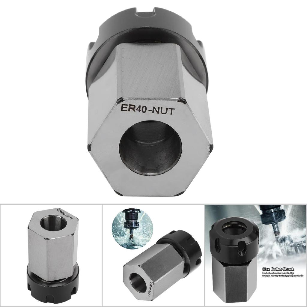 Шестигранный цанговый патрон из серебристой углеродистой стали, высокопрочный держатель инструмента для токарного станка с ЧПУ ER253240ER40