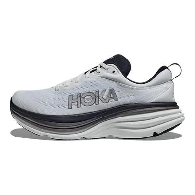HOKA Bondi 8 2E Широкие белые черные мужские кроссовки 1127953-WBLC