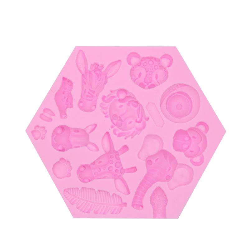 Fondant Mold Forest Animal Silicone Mold Elephant Lion Monkey Shape Chocolate Epoxy Mold Cake Mold