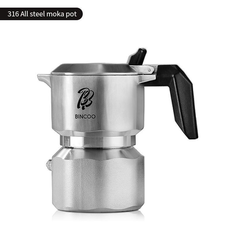 Bincoo Three Valve Mocha Pot 316 Stainless Steel Electric Ceramic Stove Coffee Maker Heating Base 220V Espresso Extraction Tool