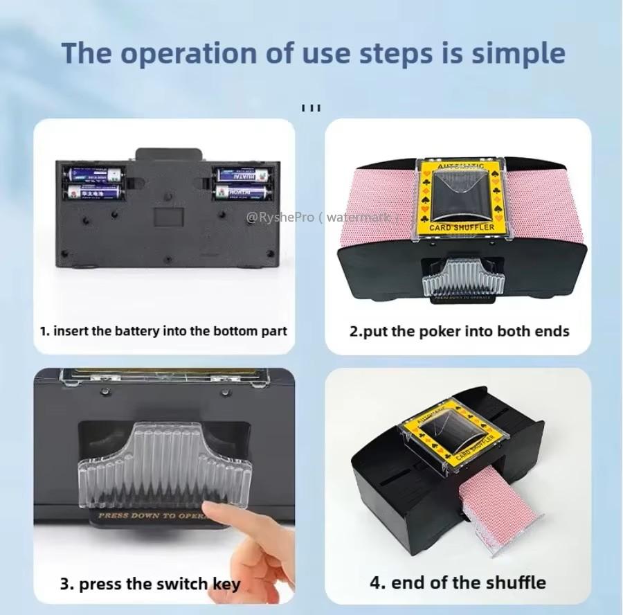 Ручной/Батарейный/USB Перемешиватель Карт Ручная Рукоятка/Автоматический Перемешиватель Карт для Игр UNO Skip-Bo Blackjack, 2 Колоды Покерных Карт