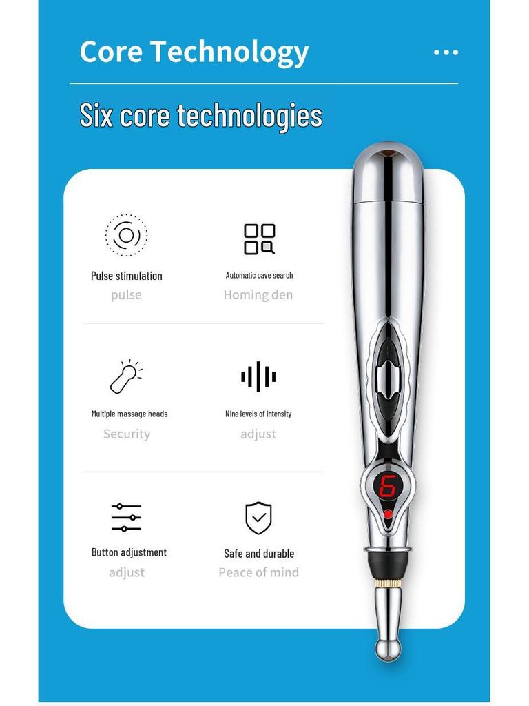 Многофункциональная электронная ручка для акупунктурного массажа меридианов