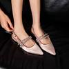 Fashion 2025 New Women Sandals Pointed Toe Elegant Low-heel Shoes Summer Fashion Slingback Woman Mules Shoes Pumps Dress Shoes
