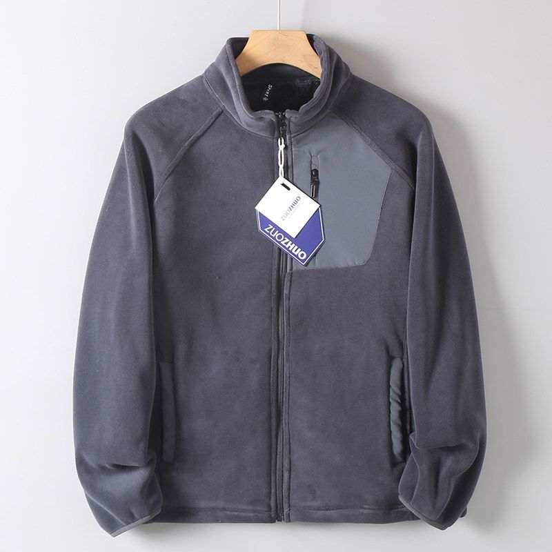 Мужская куртка из поларфлиса Heattech с воротником-стойкой, утепленная флисом, новая свободная модель, осень-зима, утолщенный флисовый свитер