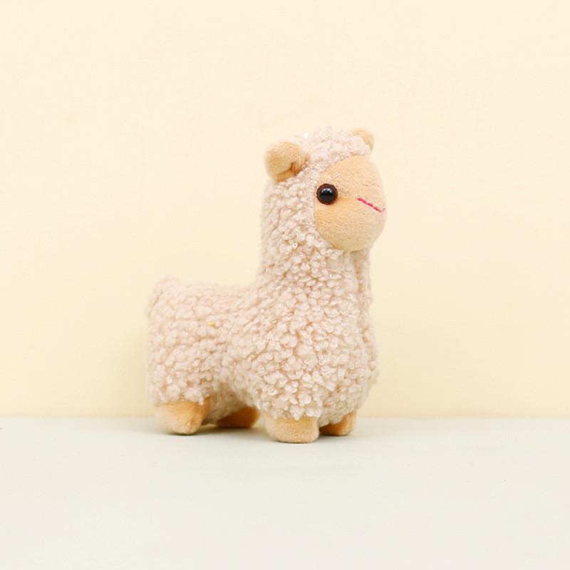 Sweet Cartoon Llama Keychain Soft Plush Toy With Pp Cotton Filling 12cm