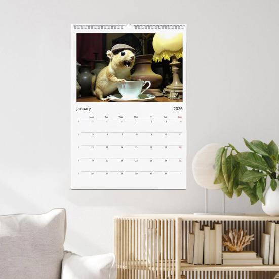 Bad Taxidermy Calendar 2026 Awkward Animal Photo Wall Calendar Unintentionally Decor Unique Prank Funny Office Kitchen
