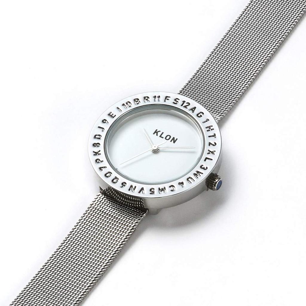 KLON Pair Watch Silver Popular Brand Waterproof Unisex Clone KLON ENGRAVE TIME X Men's Women's -SILVER MESH-(33mm 40mm)