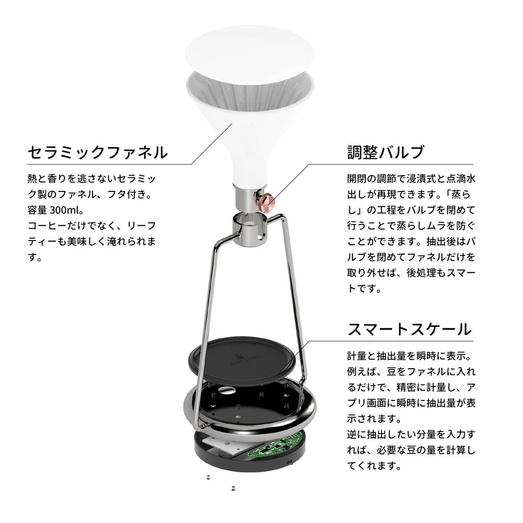 Goat Story Умная кофеварка-дриппер GINA Черная Производитель Оборудование для капельного заваривания Набор дриппера Холодное заваривание Френч-пресс Весы (черный) [Японская гарантия] Встроенный