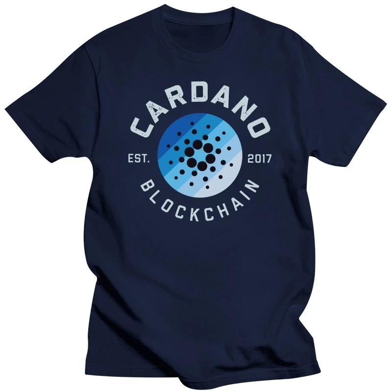 Мужская футболка Cardano с коротким рукавом, хлопковая футболка, уникальная футболка для отдыха, криптовалюта ADA, криптовалюта, блокчейн, футболки, топы