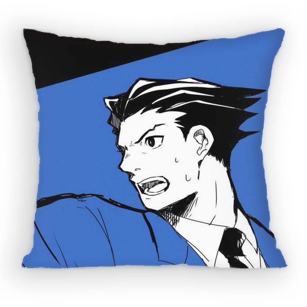 Ace Attorney Феникс Райт Наволочка Наволочка против пылевых клещей Невидимая молния шелковистый короткий плюш Чехол на подушку для дивана