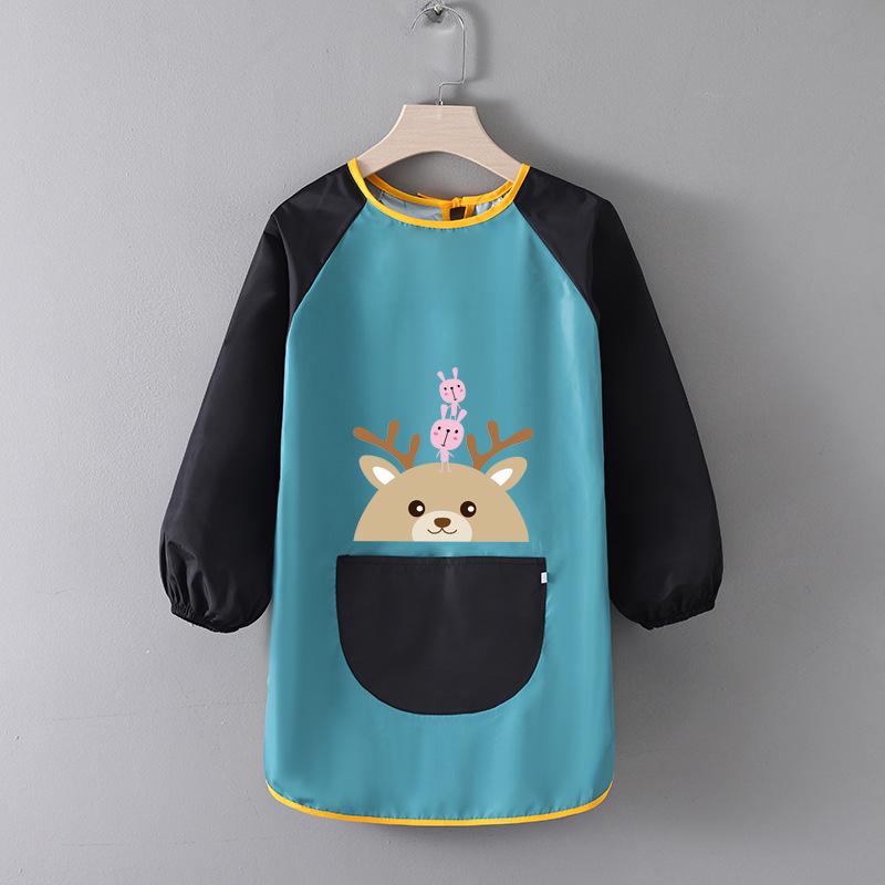 Детский водонепроницаемый художественный фартук с логотипом - Двусторонний фартук для рисования и еды