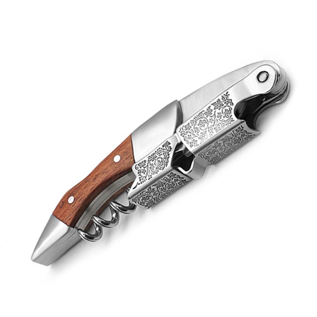 Профессиональный штопор для официантов, винный ключ с эргономичной деревянной ручкой, открывалка для пивных бутылок и резак для фольги