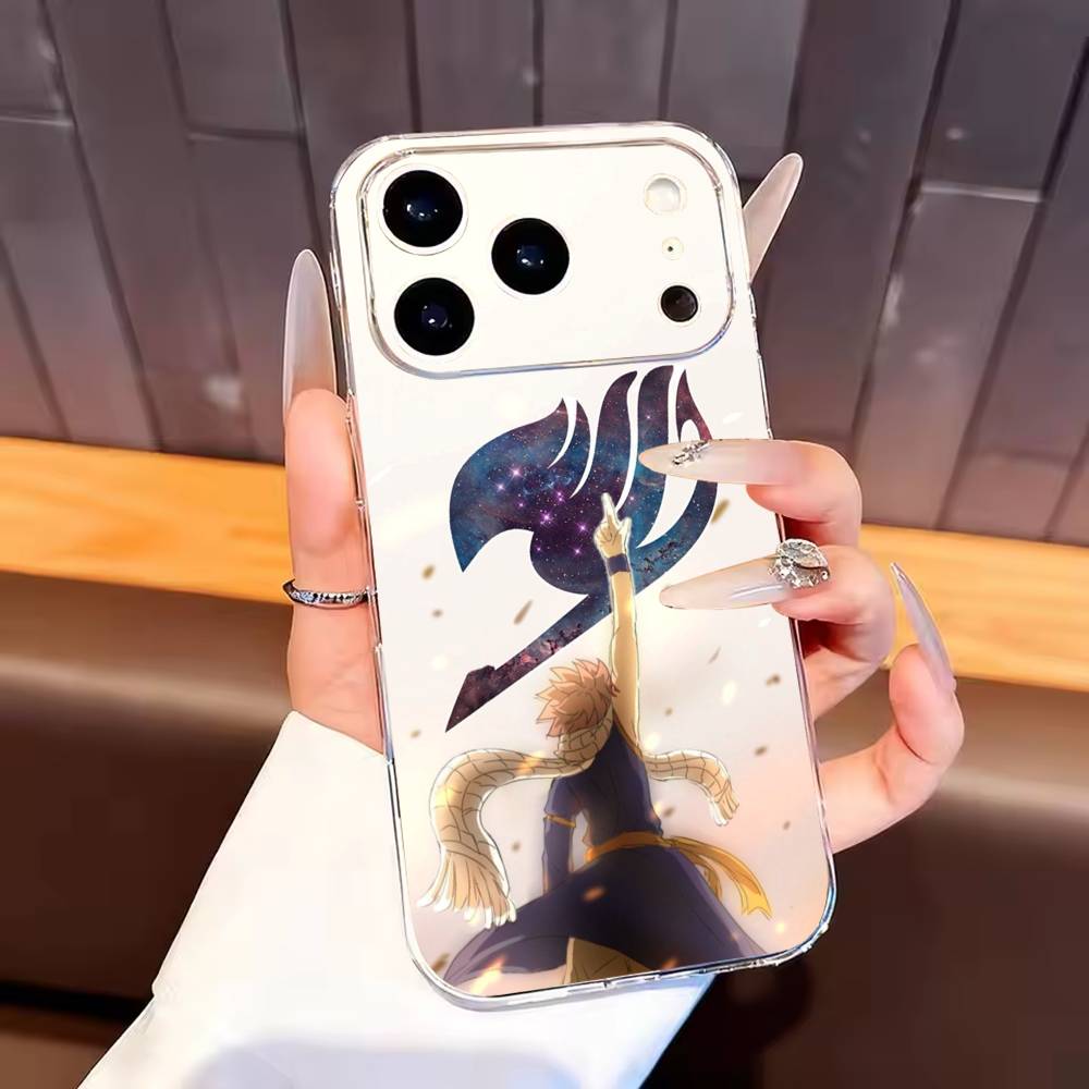 Anime F-Fairys LOGO T-Tail Phone Case For iPhone17,16,15,14,13,12,11 Plus,Pro Max Soft Transparent Cover