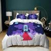 Top 3D Cartoon Duvet Cover Set Science Fiction Space Themed with Earth and Rocket,Decorative Bedding Set,Queen Size Quilt Cover
