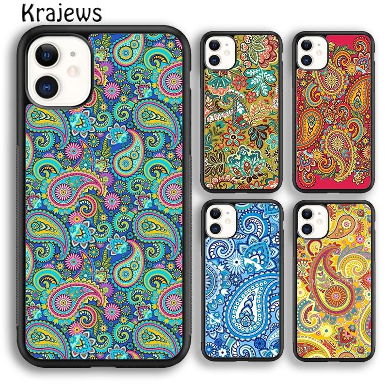 Бандана Пейсли Красный синий Чехол для телефона Cover Для iPhone 17 Air 16 15 14 plus 12 13 pro max coque Fundas