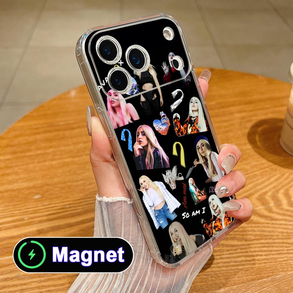 Модный прозрачный чехол для мобильного телефона Ava Max из ТПУ с Magsafe для iPhone 17 16 15 14 13 12 11 Air Pro Max Plus Mini Цветная крышка
