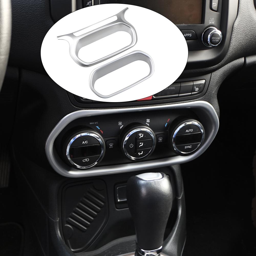Для Jeep Renegade 2015 2016 2017 2018 2019 Панель кнопок переключателя кондиционера AC на центральной консоли и приборной панели Накладка Декоративная наклейка re1