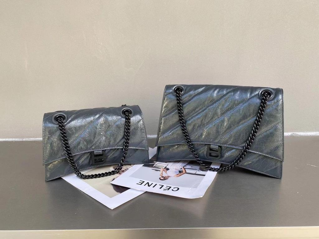 Сумка из коровьей кожи с плиссировкой в форме песочных часов и бриллиантами, весна/лето 2023 г., с пряжкой-цепочкой в форме буквы B — женская сумка через плечо/через плечо