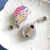 Easy To Pull Badge Holder Clips Name Card Exhibition Enfermera Retractable Badge Reel Cartoon Acrylic ID Card Holder
