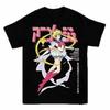 Sailor Moon T-shirt Women's Black Short Sleeve 2025 New Design Sense Ins Loose Cotton Cartoon On Clothes
