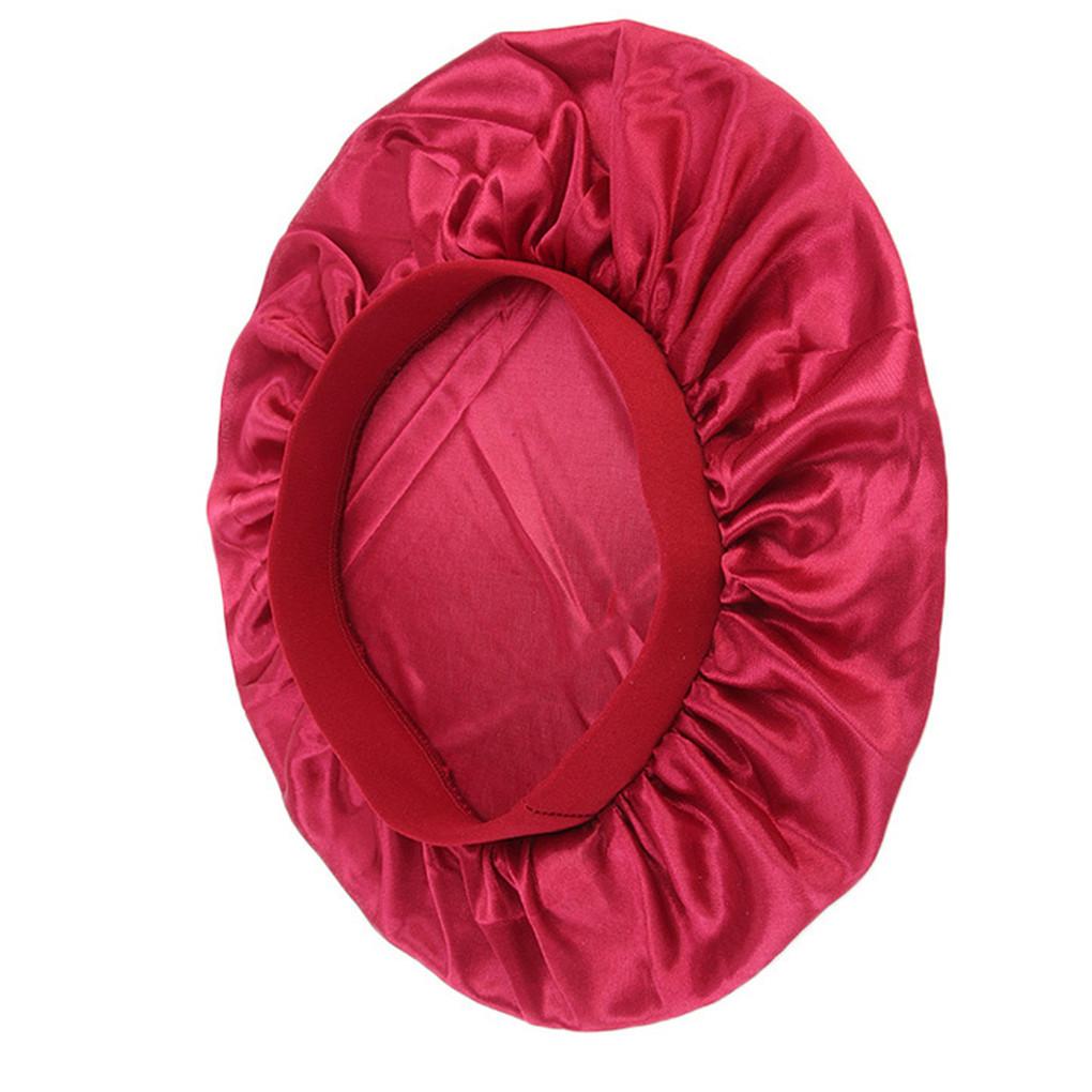 Полиэстеровая ночная шапочка с широкой боковой резинкой, мягкие шапки для сна, аксессуар для обертывания волос