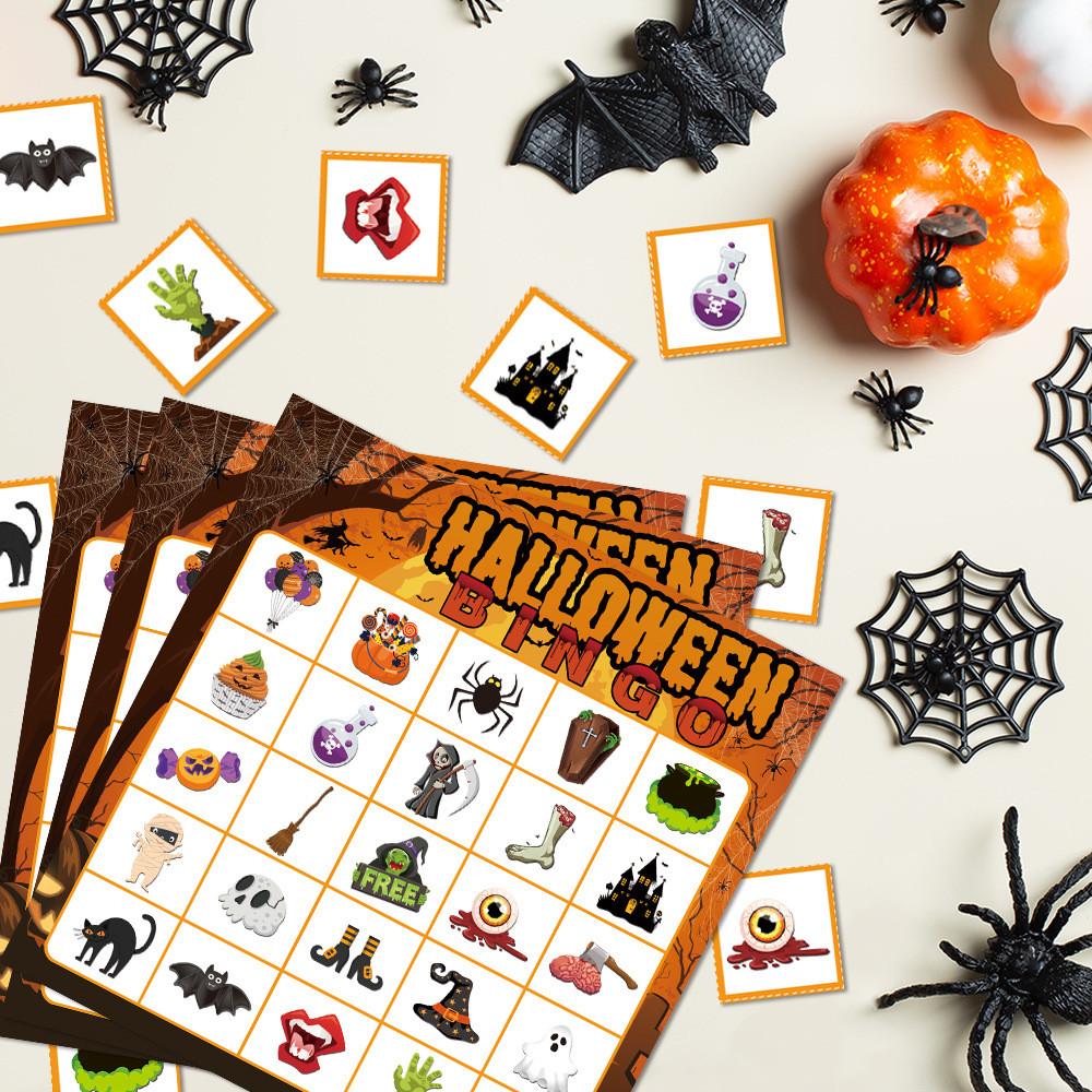 Halloween Party Bingo Game With Call Sheets And Sticker Pack For Kid And Family Events