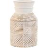 Decorative Vase - HOME ESPRIT - Mango Wood Model - Natural White - 15 X 15 X 38 Cm - Ethnic Style