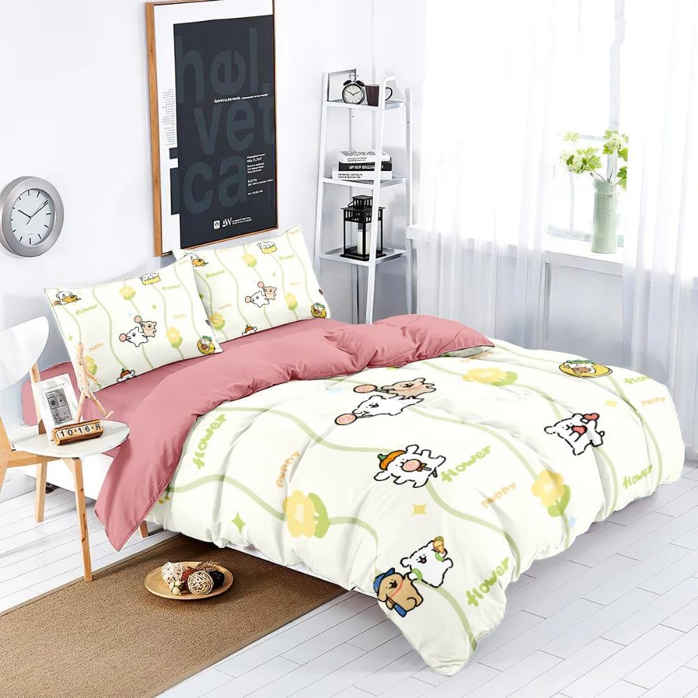 Cute puppy Duvet Cover pillowcase Bedroom Decoration Children Gift adult Single Double bed Large SizeZip Duvet Cover