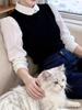 Элегантная французская рубашка из двух частей с длинным рукавом - Женский топ, нишевый дизайн, Весна 2026
