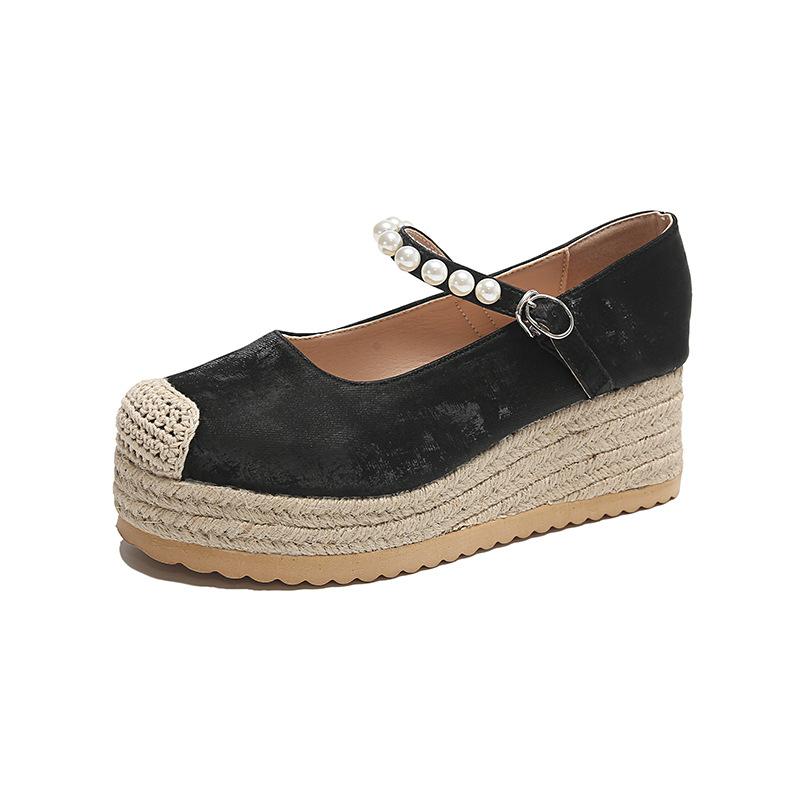 Женские летние туфли 2024 года, новые модные туфли на покатом каблуке, темпераментные туфли с пряжкой и мелким носком