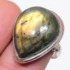 Natural Labradorite Gemstone 925 Sterling Silver Jewelry Ring Size 8.5 L7p52