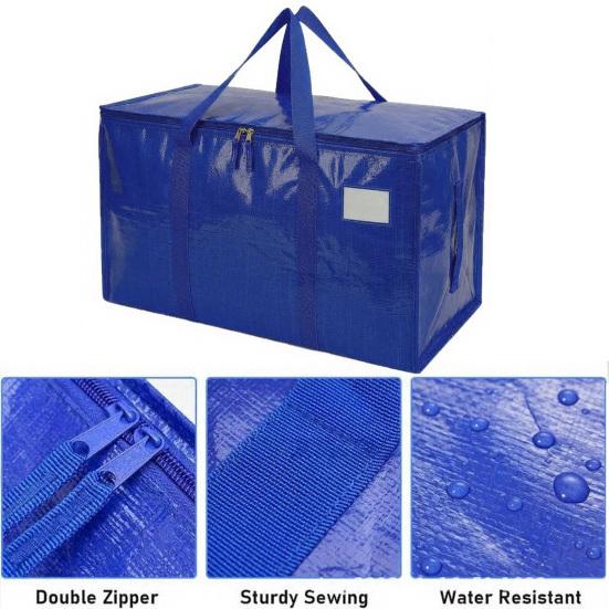 Сумки для переезда с ручками для переноски Сверхпрочные Водонепроницаемые Хозяйственные сумки Большой вместимости Складные сумки для хранения для общежития, путешествий, кемпинга