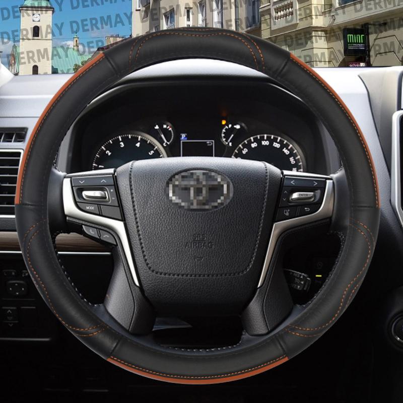 Натуральная кожаная оплетка на руль автомобиля для Toyota Land Cruiser Prado 90 100 120 150 200 300 Fj Cruiser Автоаксессуары