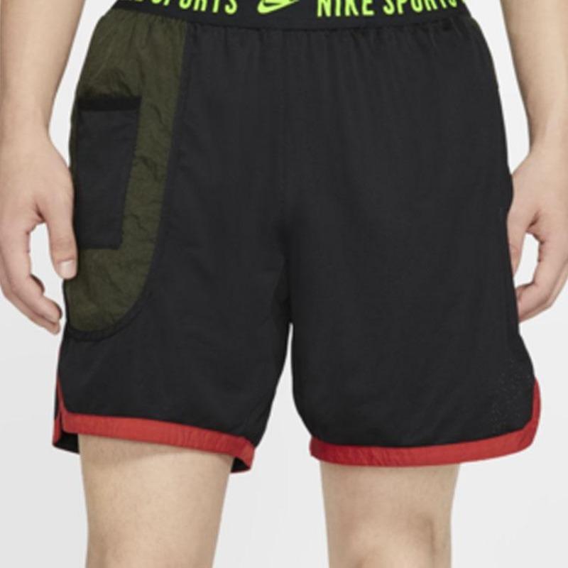 Nike Дышащие повседневные спортивные шорты с цветными блоками и логотипом, мужские штаны, черные BV3250-010