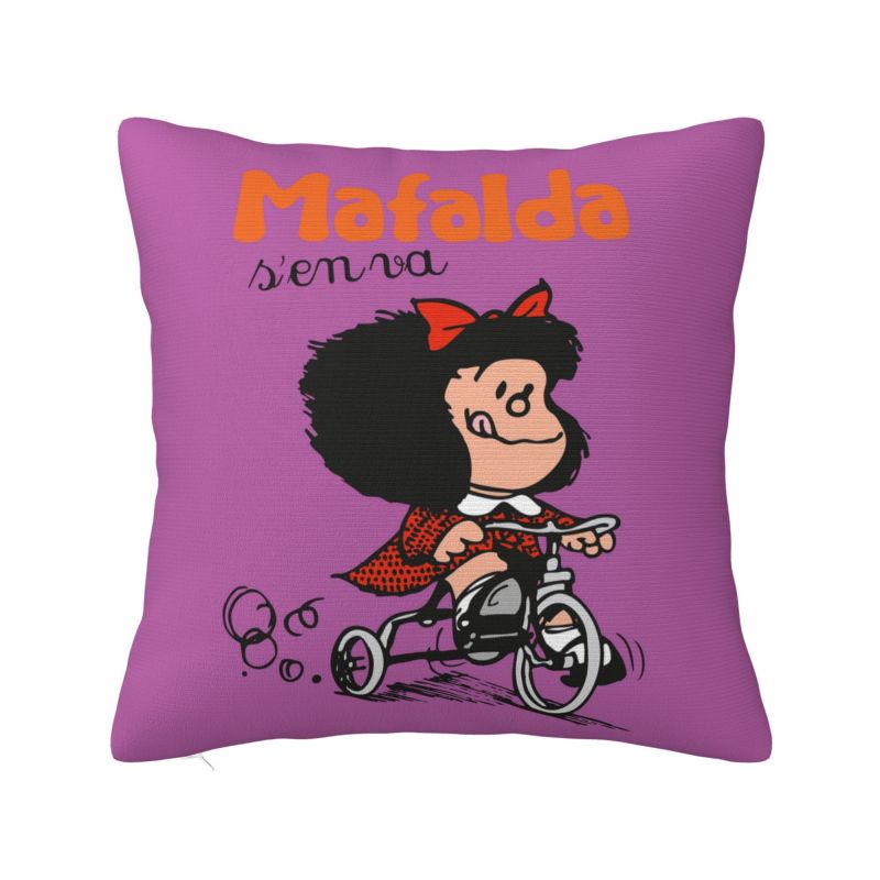 Custom Luxury Mafalda Kawaii Vintage Quino Comic Cartoon Mang Anime Cushion Cover for Sofa Polyester Throw Pillow Case Living