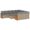 VidaXL Salon de Jardin avec Coussins 11 pcs, Canapés de Terrasse, Ensemble de Meubles de Patio, Mobilier d'Extérieur, Beige 3228026