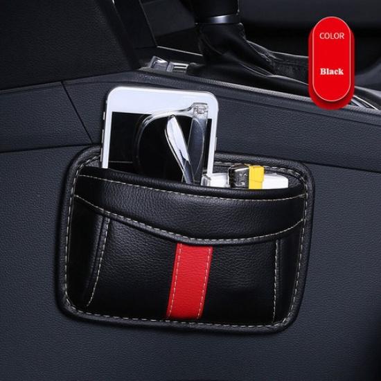 1Pc PU Leather Car Interior Storage Bag Phone Holder Organizer Car Accessories