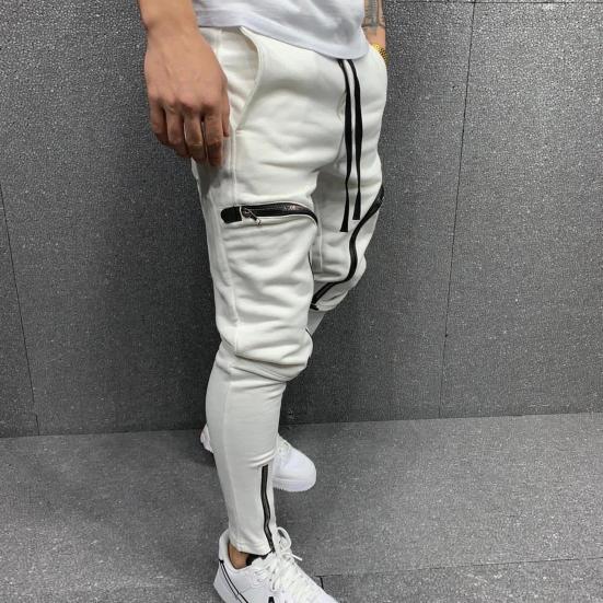 Autumn Pants Stylish Mid Waist Soft Men Pants Solid Color Drawstring Pants Autumn Pants Streetwear