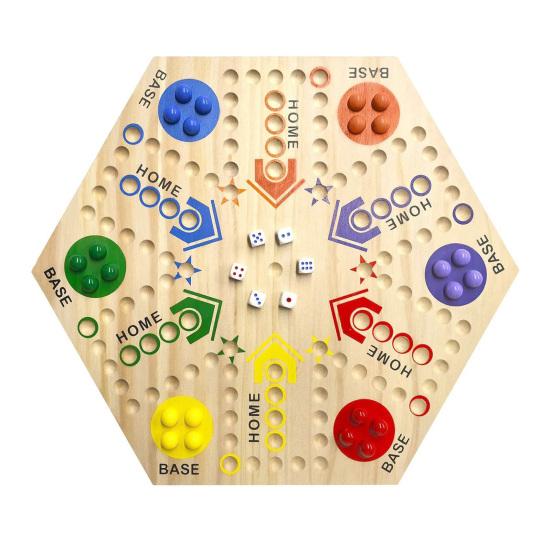 Двусторонняя летающая шахматная игра с мраморными кубиками для 4-6 игроков. Интерактивная летающая деревянная настольная игра для детей и взрослых. Развивающая игрушка.