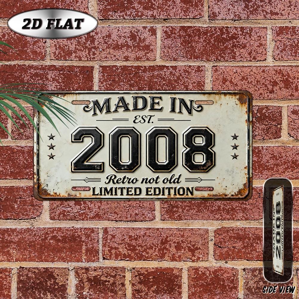 pc D Flat Vintage Metal Aluminum Sign Decoration Made in Retro Home Decor for Living Room Bedroom Media Room
